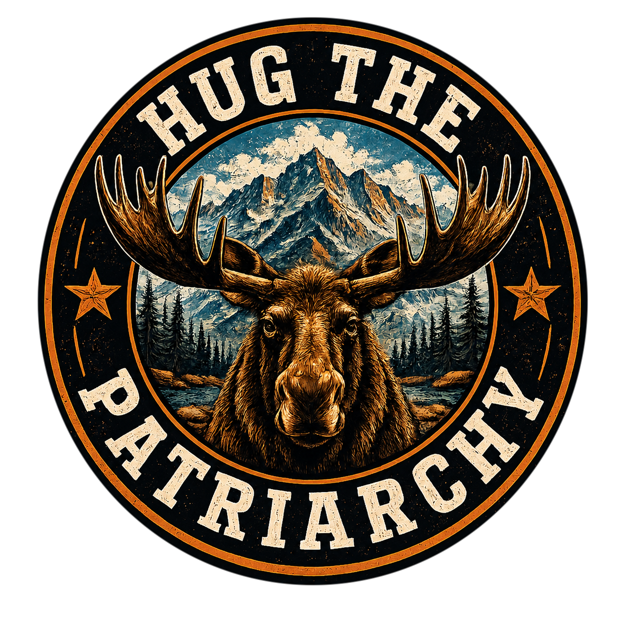 Hug the Patriarchy moose emblem